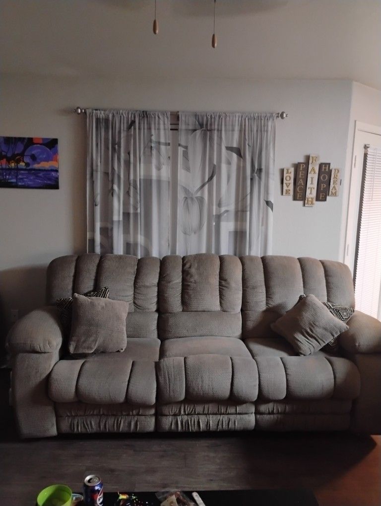 Love Seat And Couch With Recliners