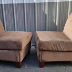 Armless Chairs-Ottoman Set