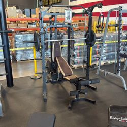 Marcy SM-4008 Home Gym Squat Rack Olympic Bench Power Cage