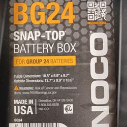 NOCO BG24 Snap-Top Battery Box for Group 24 Batteries Made in USA