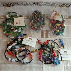 Rolled Paper Bead Necklaces Multi-Coloured Gorgeous & Unique set of 5