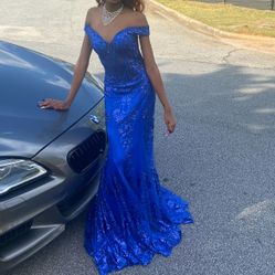 Royal Blue Prom Dress Size Small