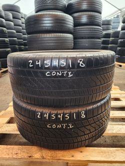 245 45R 18 USED TIRES CONTINENTAL 2454518 USED TIRES (PAIR) MOUNT BALANCE INCLUDED