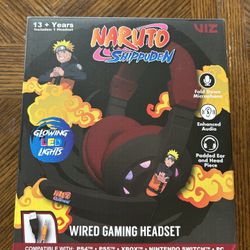 NWT Licensed Limited Edition Naruto Shippuden Wired Gaming Headset