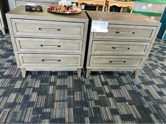 2 nightstands/ gray nightstands with usb portal