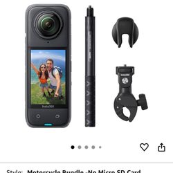 Insta 360 X4 With Motorcycle Selfie Stick And Mount 