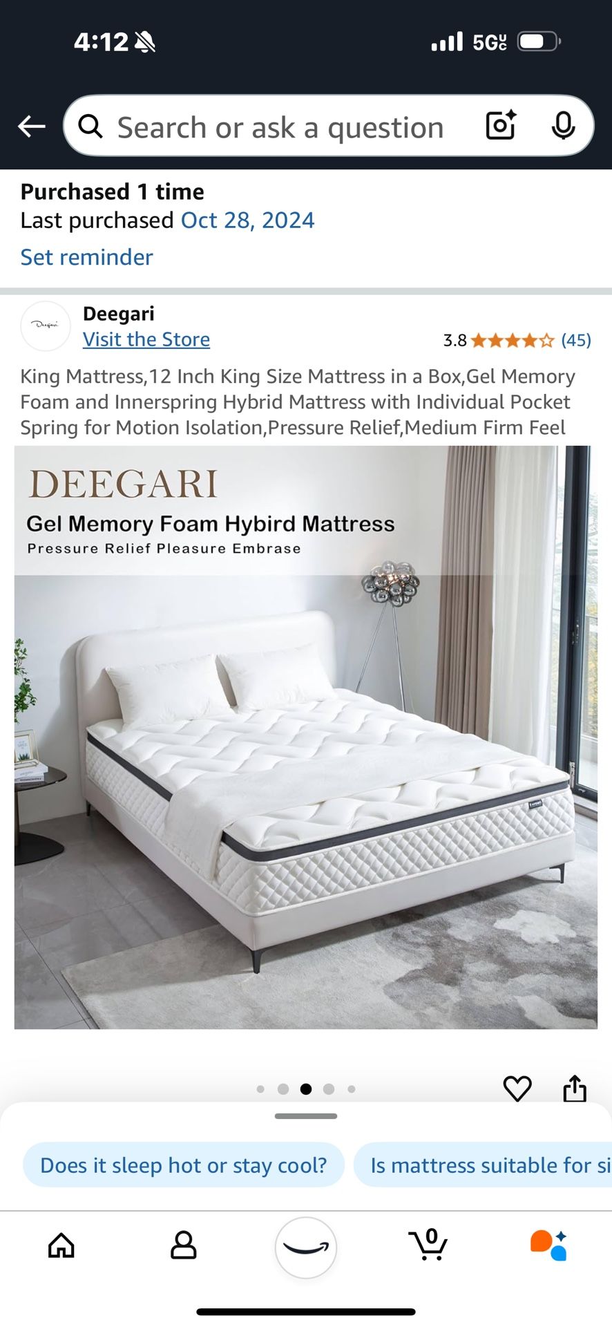 Like New King-Size Mattress And Bed Frame