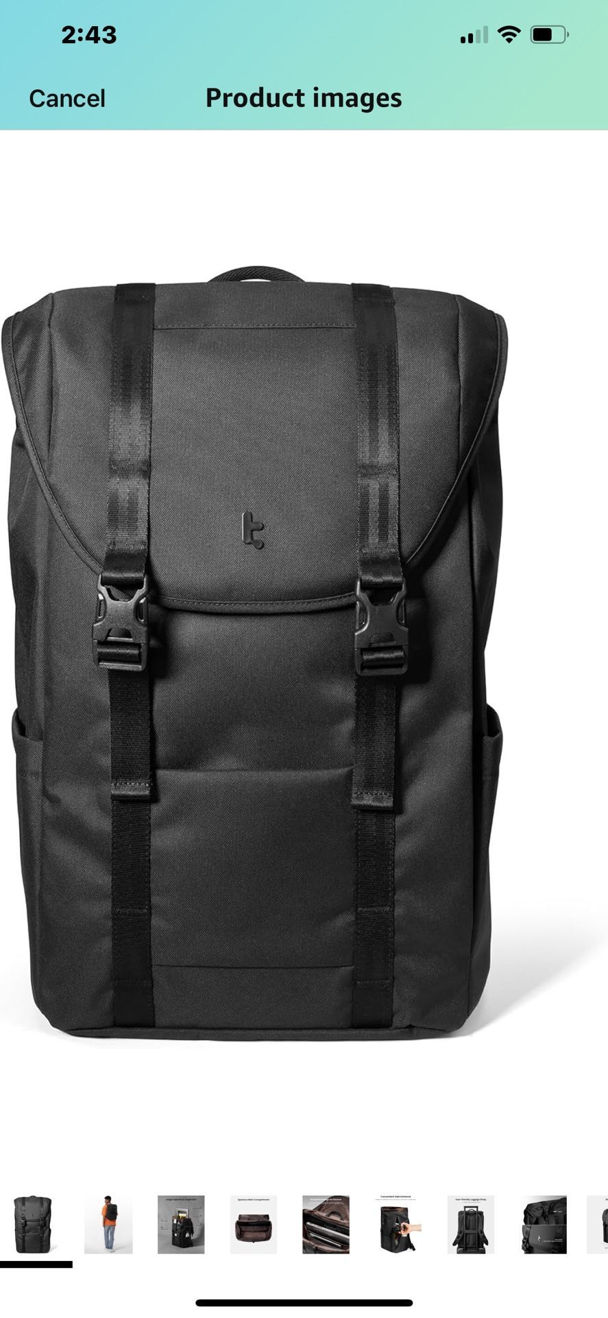 tomtoc Flap Laptop Backpack, Lightweight, Water-Resistant Casual Daypack, Durable Work-pack, Vintage Classic Rucksack for 13-15.6 Inch Laptop, perfect