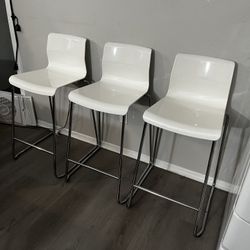 Bar stools withe chrome plated Ikea   stools 3 of them  Dimensions in pictures
