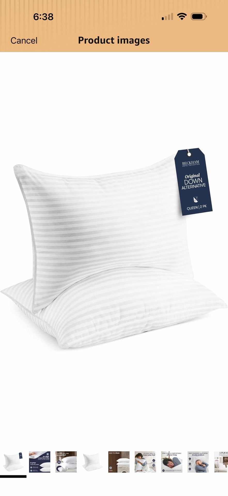 Beckham Hotel Collection Bed Pillows Standard/Queen Size Set of 2 - Original Soft Down Alternative Pillow for Sleeping - Soft Support for Back, Stomac