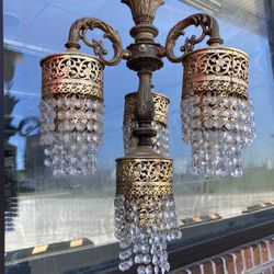 Vintage crystal light fixture 