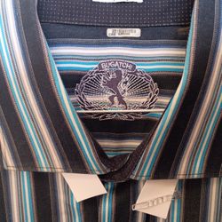Bugatchi Mens Uomo Long Sleeve Bottom Up Shirt 
