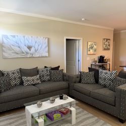 Gray Rooms To Go Sofa And Loveseat Set