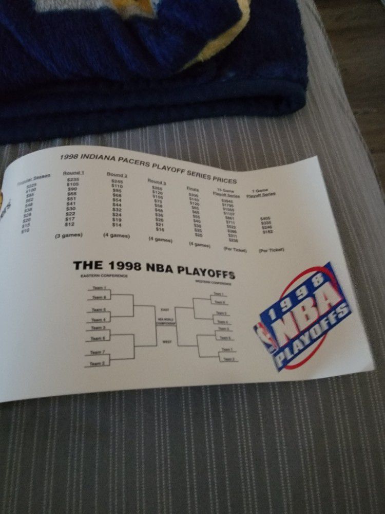 1998 Indiana Pacers Playoff Tickets Used/Unused