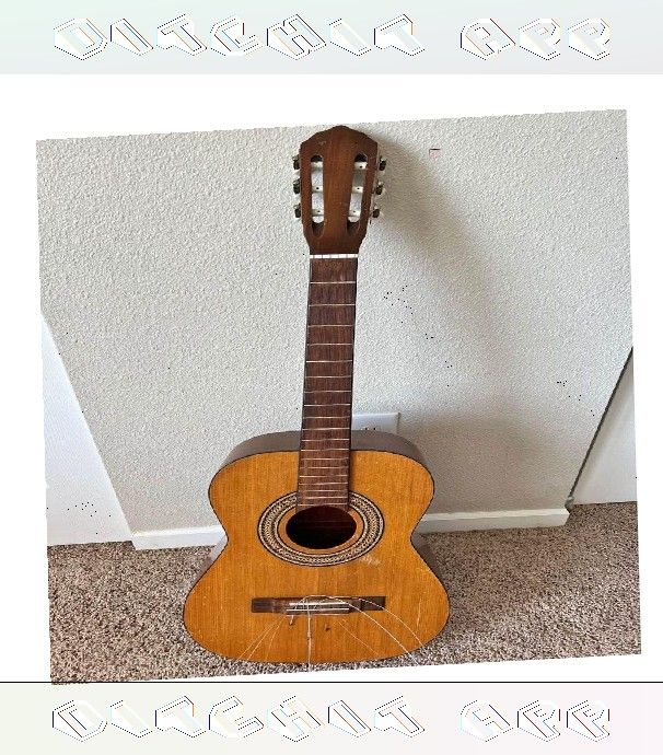 Acoustic Guitar Rich Music and Classic Expert Design reach color