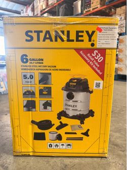 Stanley 6 Gallon Stainless Steel Wet/Dry Vacuum Brand New In Box