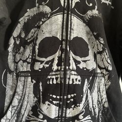 Skull Zip Up Sweater