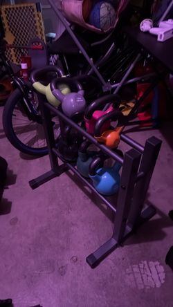 Kettlebells with rack