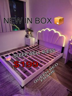 NEW  QUEEN BED FRAME AND MATTRESS