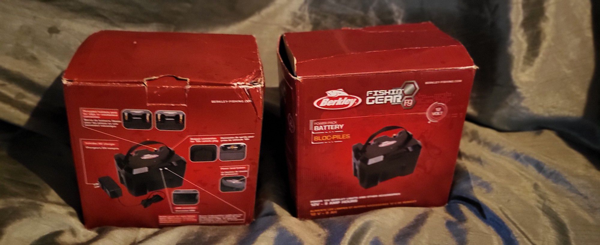 Two New Berkley 12v Battery Power Packs With AC Adapter 