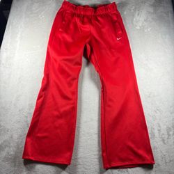 Nike Women's Large Red Sportswear Windrunner Pants Baggy Wide Leg Drawstring#1A