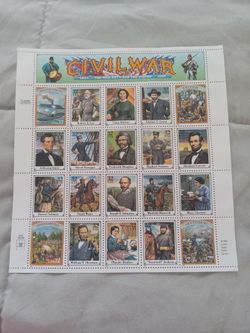 1995 Civil War Sheet of Twenty Different 32 Cent Stamps Scott 2975