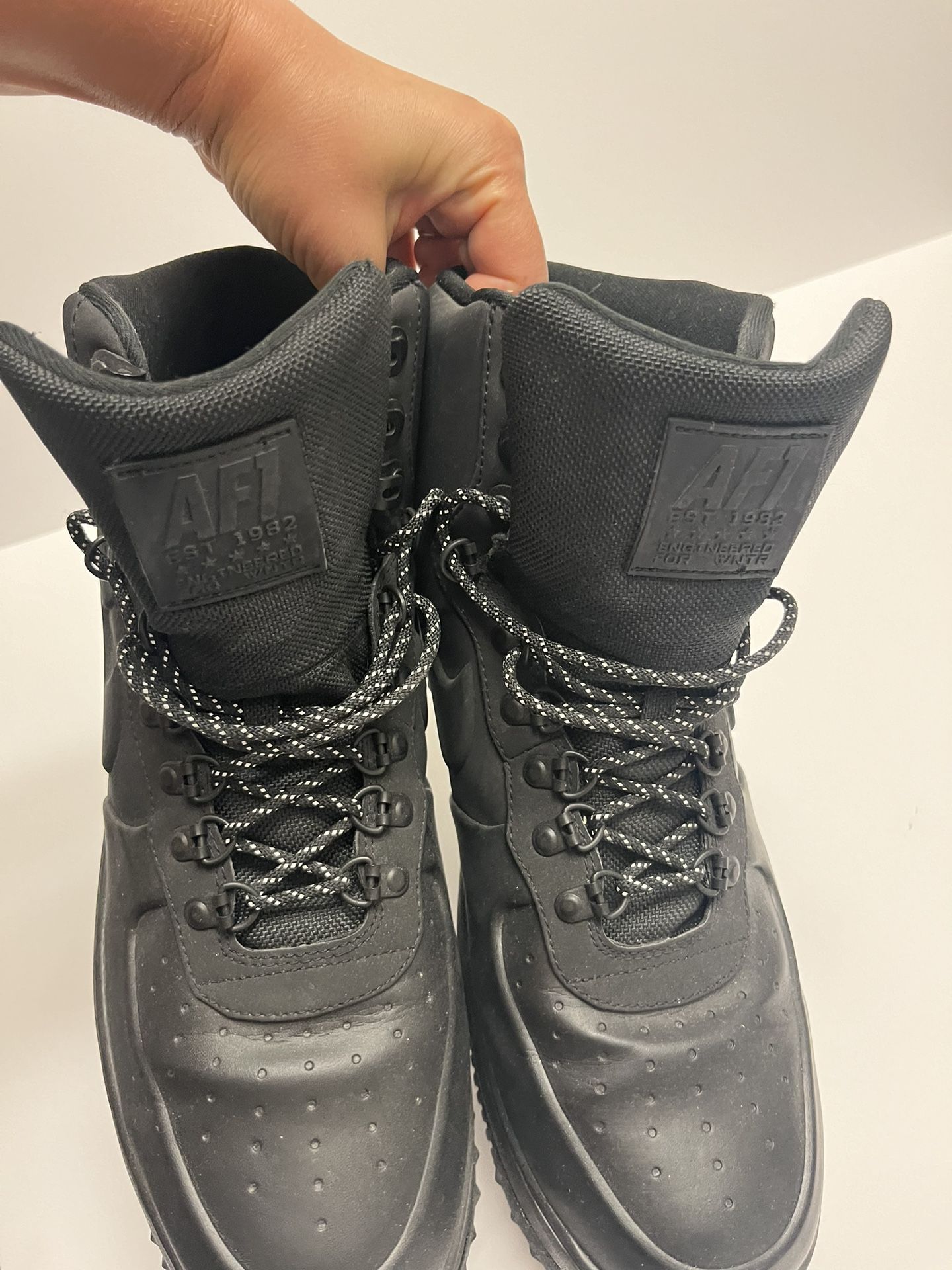 NIKE 😎 Lunar Force 1 Duckboot 18 Triple Black BQ7930 003 B Grade gently worn