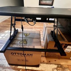 Electric Standing Desk Converter – Motorized Lift – Dual Monitor Ready (Great Condition)