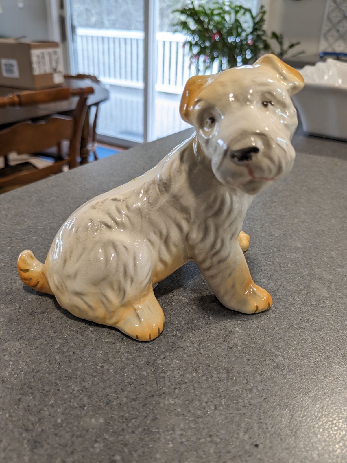 Vintage Fox Terrier dog porcelain figurine