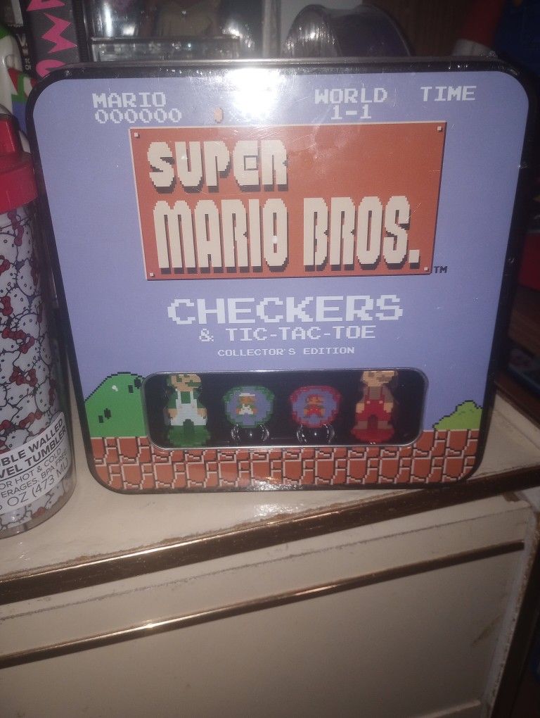 brand new super mario checkers and tic tac toe