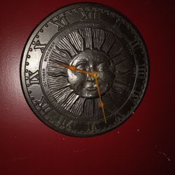 Solid Brass Sun Clock And Moon Barometer