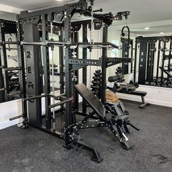 Smith Machine 500 | Adjustable Bench | 245lb Cast Iron Olympic Weights | 7ft Olympic Bar | Fitness | Gym Equipment | FREE DELIVERY/INSTALLATION 🚚 🛠️