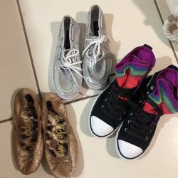 Girl Shoes Converse/ Sperry/ Sam Edelman Size 2.5