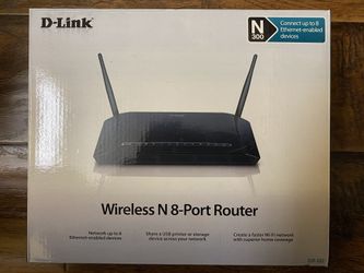 D-Link wireless router with ports