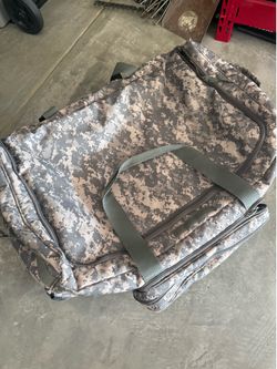 Army camouflage duffel bag