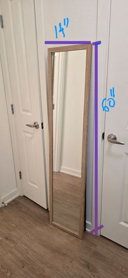 Full length wood framed mirror