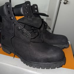 Black Monogram Timberlands Size 11