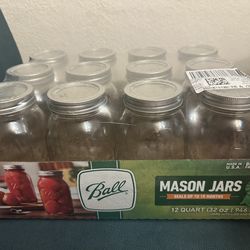 Quart Mason Jars case of 12 New Sealed
