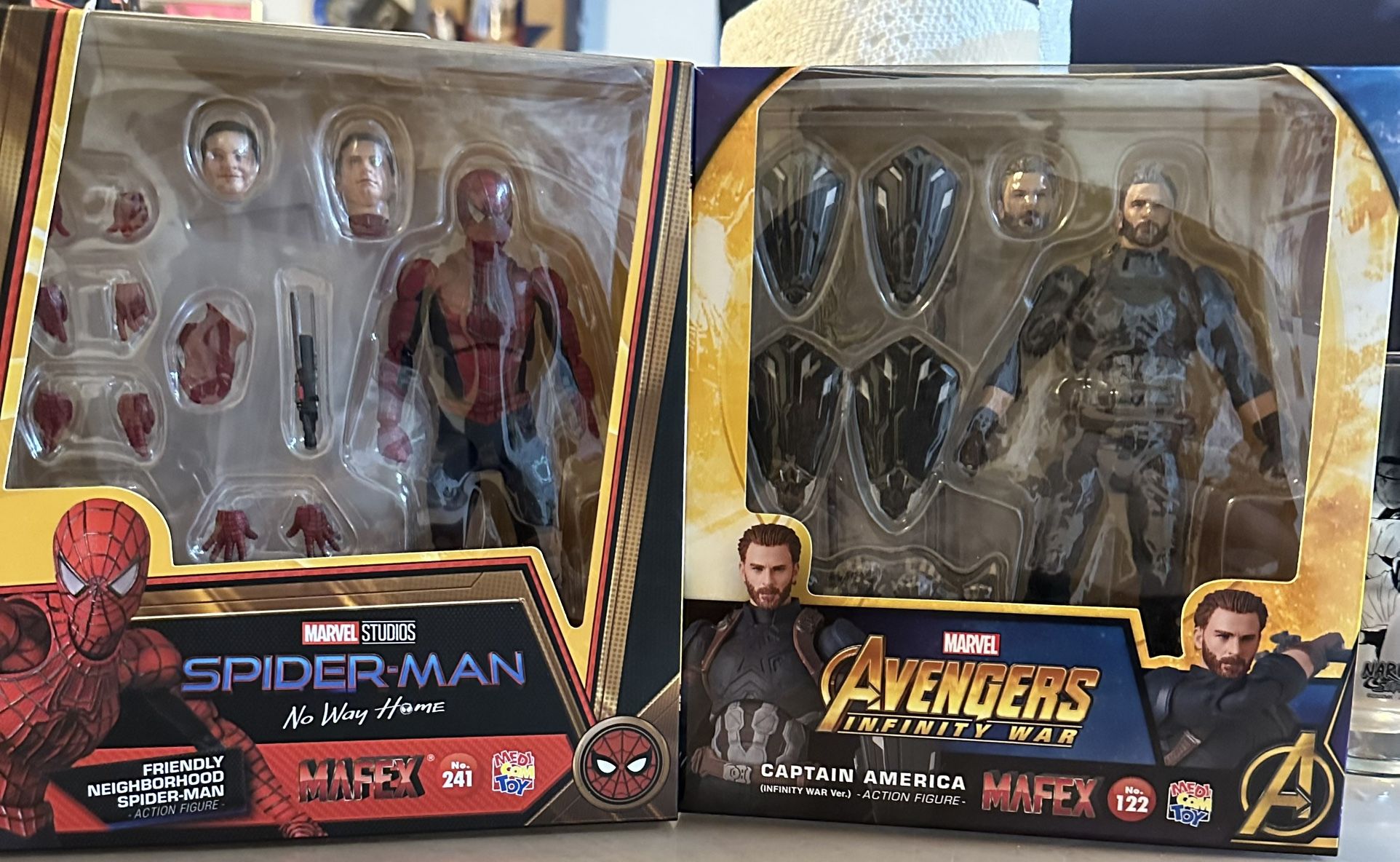 Mafex Tobey Spider-Man And Mafex Infinity War Captain America
