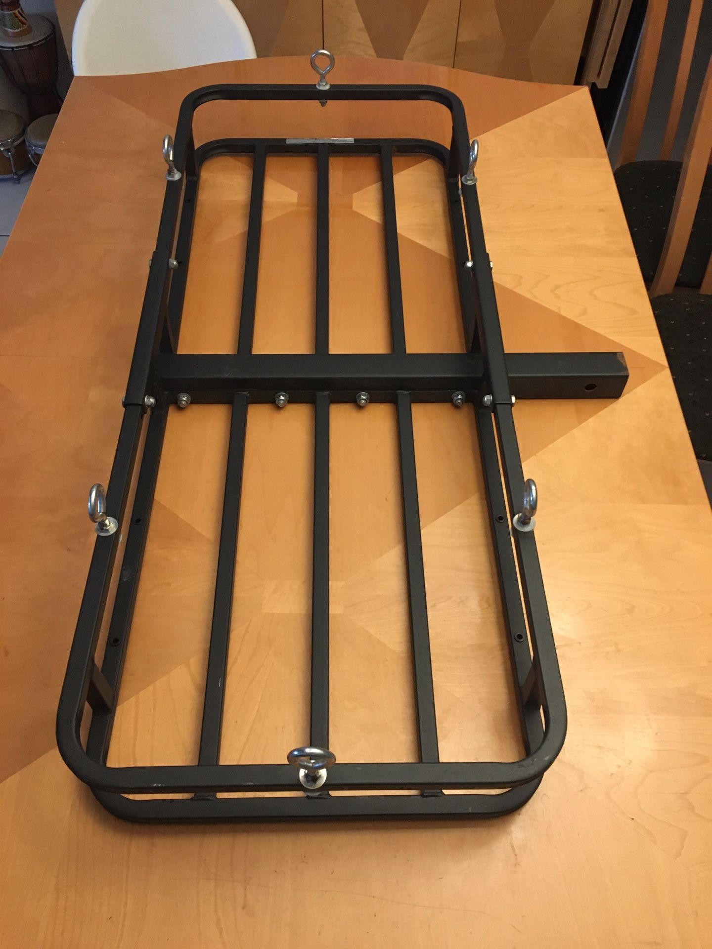 Heavy Duty Steel Hitch Mount Cargo Carrier Rack For SUV, Truck, Car (TRADE???) - With 2" Receiver eye hooks were added separately