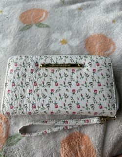 Betsey Johnson Women’s Floral Wristlet Zip-Around Wallet