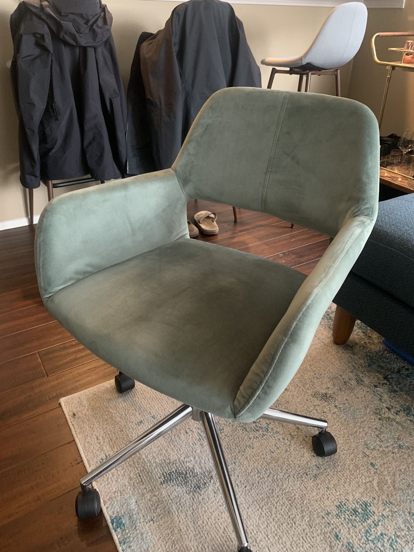 Green Velvet Office Chair