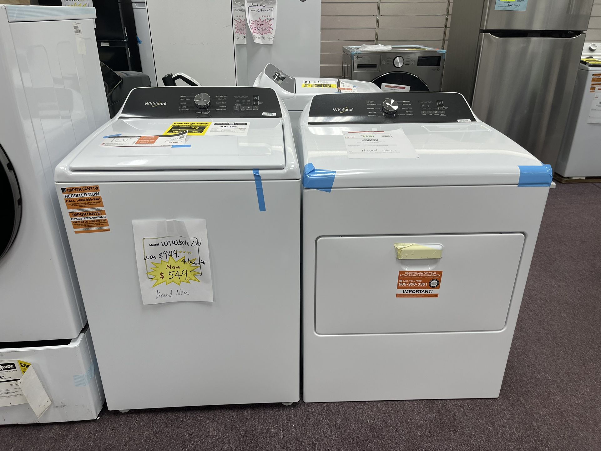 Washer And Dryer Set New 1 Year Warranty