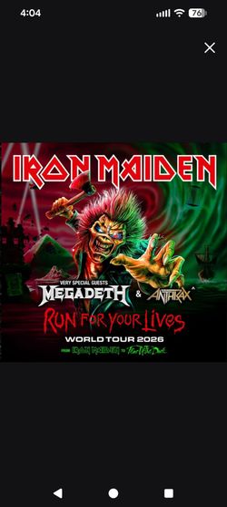Iron maiden pit ticket 09/27/2026