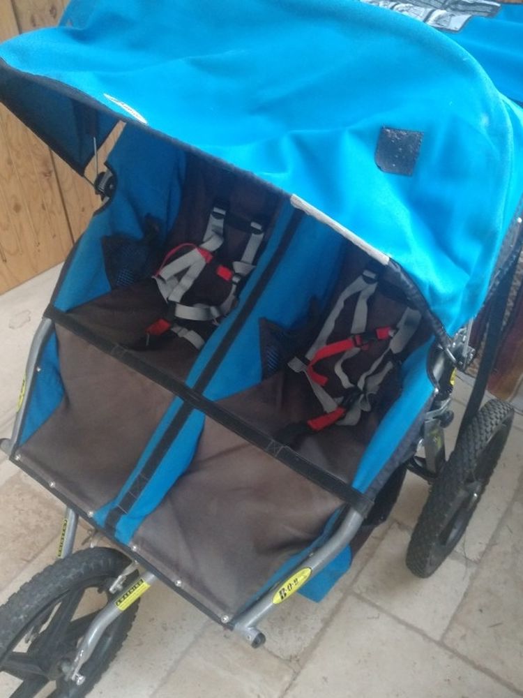 BOB double-wide stroller, blue