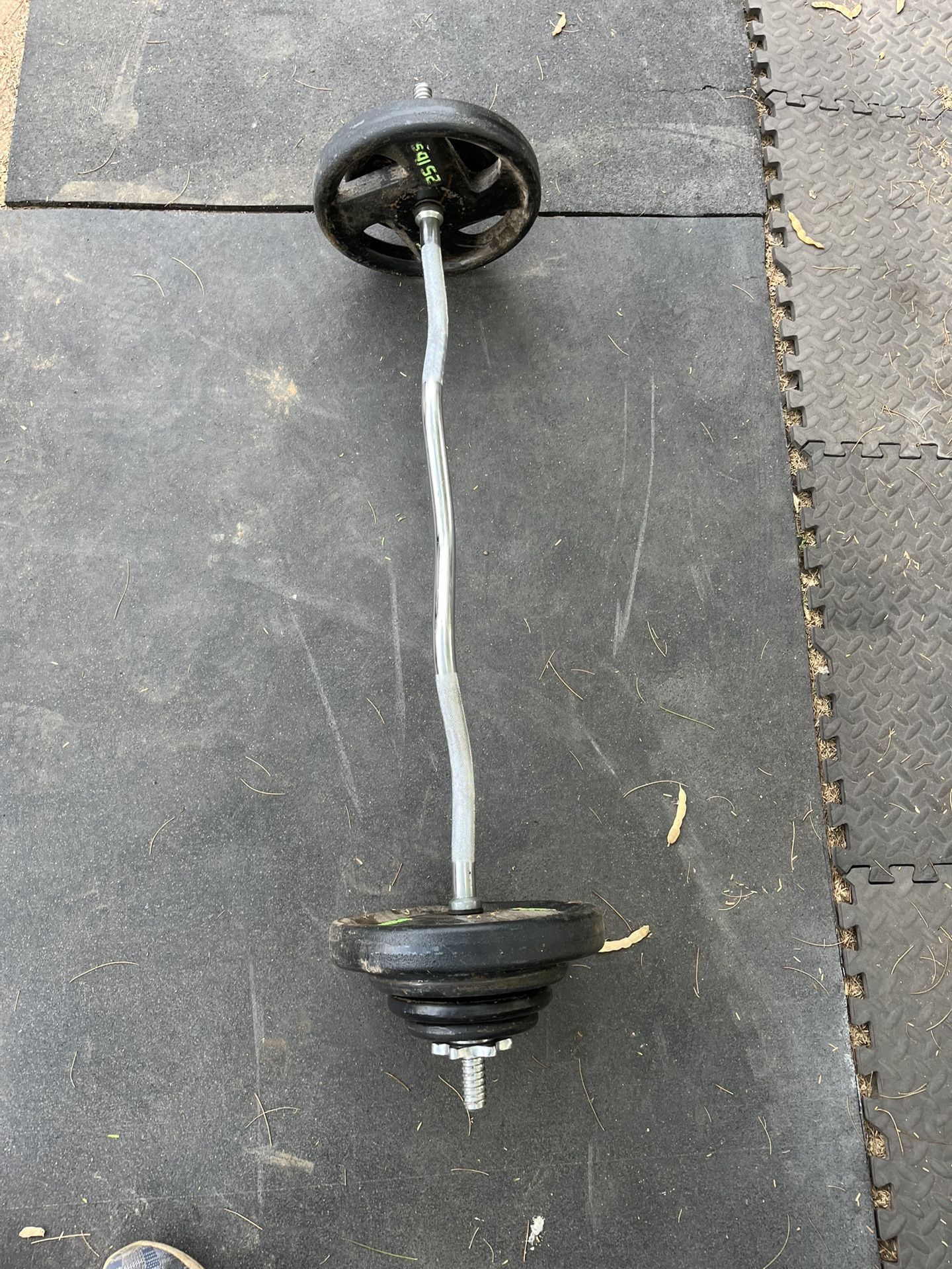 1in Curl Bar With 86lbs