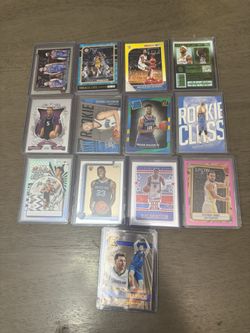 Lot Of 13 NBA Cards And Rookies (domontas Sabonis,Tyerese Haliburton,Cedric Coward,Shai,Stephen Curry,Carter Bryant)