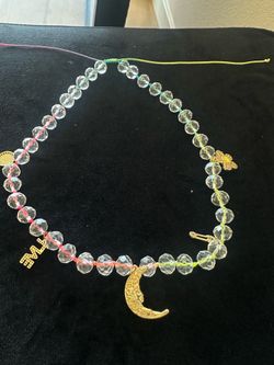 Moon choker necklace with 14kt gold dipped charms