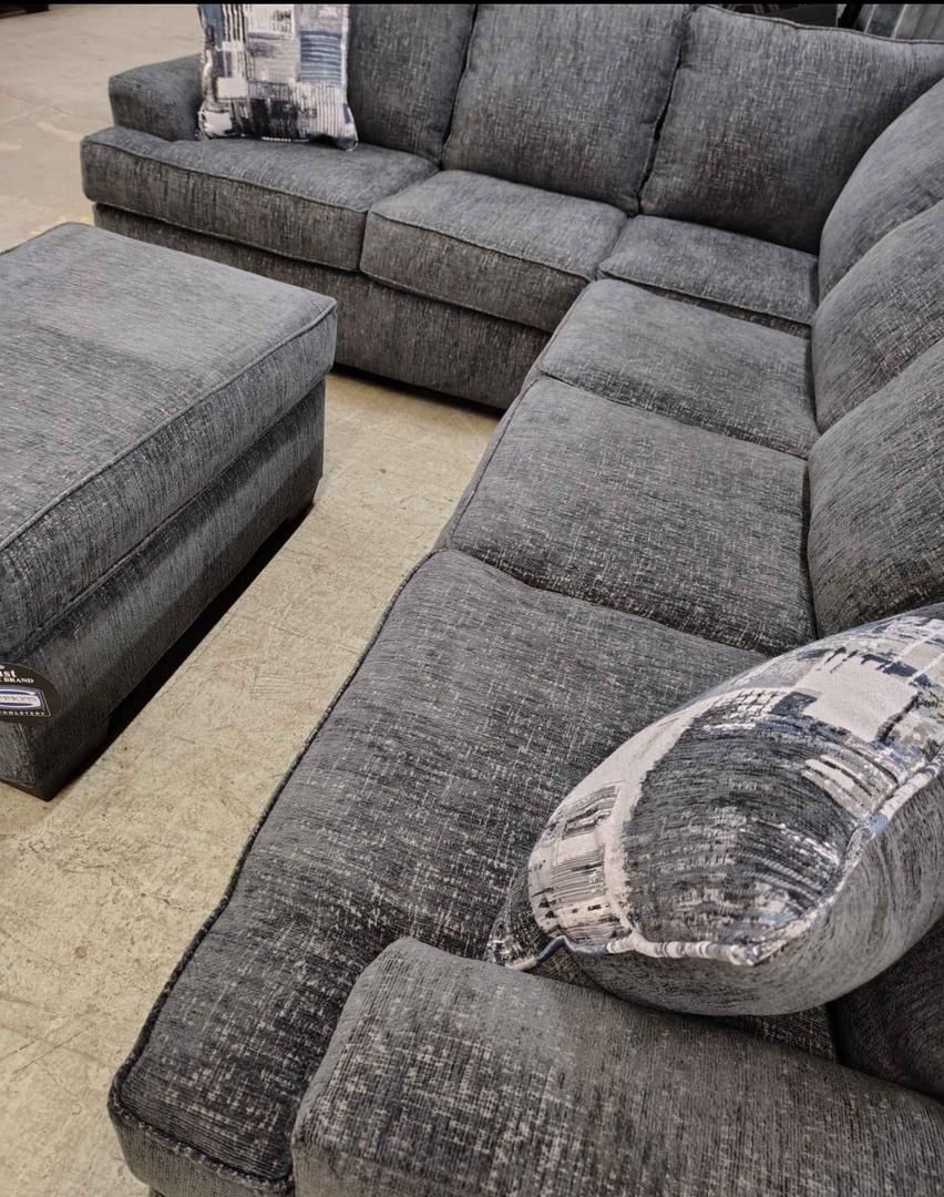 Sectional couch with pillows