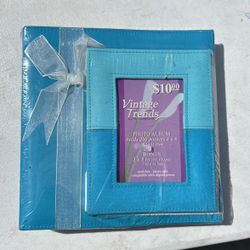 Teal Photo  Album And Frame